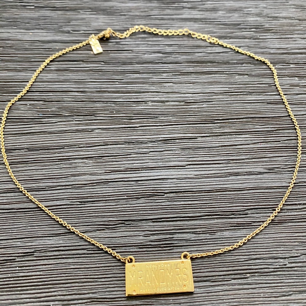 Kate Spade MR AND MRS License Plate Necklace